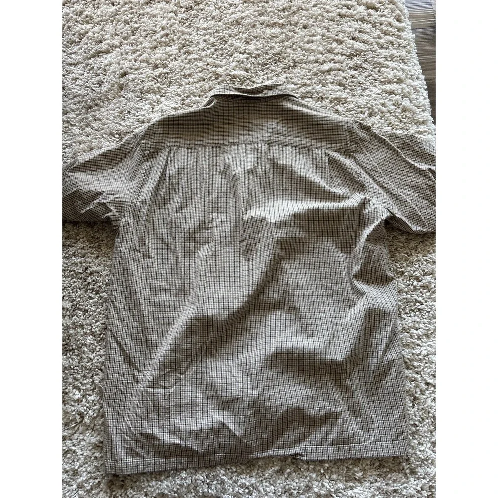 Mens Columbia Sportswear's Beige Plaid Short Sleeve Shirt Size‎ XL